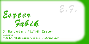 eszter fabik business card